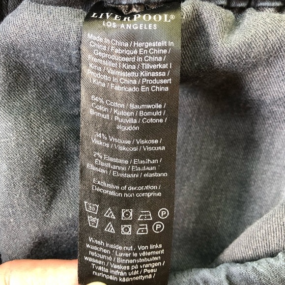 Liverpool Los Angeles Black Burnout Trousers Size XXL - Picture 9 of 9